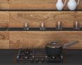 Wooden Dark Modern Kitchen Design Big Modello 3D