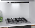 Wooden Kitchen With White Wall Design Small 3Dモデル