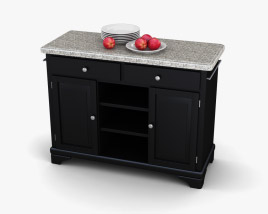 Kitchen Cart with Gray Granite Top Modello 3D