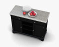 Kitchen Cart with Gray Granite Top 3Dモデル