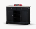 Kitchen Cart with Gray Granite Top 3D 모델 