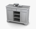 Kitchen Cart with Gray Granite Top 3d model