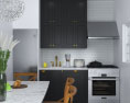 French Bistro Inspired Traditional Kitchen Design Small 3D-Modell