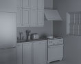 French Bistro Inspired Traditional Kitchen Design Small 3D-Modell