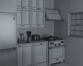 French Bistro Inspired Traditional Kitchen Design Small 3Dモデル