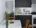 French Bistro Inspired Traditional Kitchen Design Small Modèle 3d
