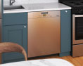 Blue Cabinets Contemporary Kitchen Design Small Modelo 3d