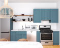 Blue Cabinets Contemporary_Kitchen_Design_Medium 3d model