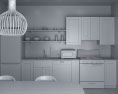Blue Cabinets Contemporary_Kitchen_Design_Medium Modèle 3d