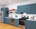 Blue Cabinets Contemporary Kitchen Design Big 3D-Modell