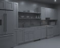 Blue Cabinets Contemporary Kitchen Design Big Modelo 3D