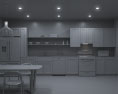 Blue Cabinets Contemporary Kitchen Design Big 3D модель