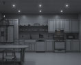 Blue Cabinets Contemporary Kitchen Design Big 3D模型