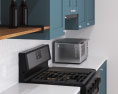 Blue Cabinets Contemporary Kitchen Design Big Modèle 3d