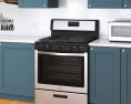 Blue Cabinets Contemporary Kitchen Design Big Modelo 3D