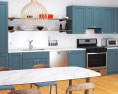 Blue Cabinets Contemporary Kitchen Design Big 3D 모델 