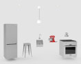 Scandinavian Contemporary Kitchen Design Small Modèle 3d