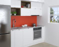 White Loft Contemporary Kitchen Design Small 3Dモデル