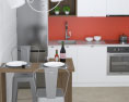 White Loft Contemporary Kitchen Design Small Modèle 3d