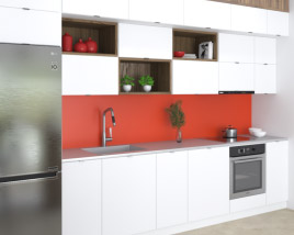 White Loft Contemporary Kitchen Design Medium 3D model