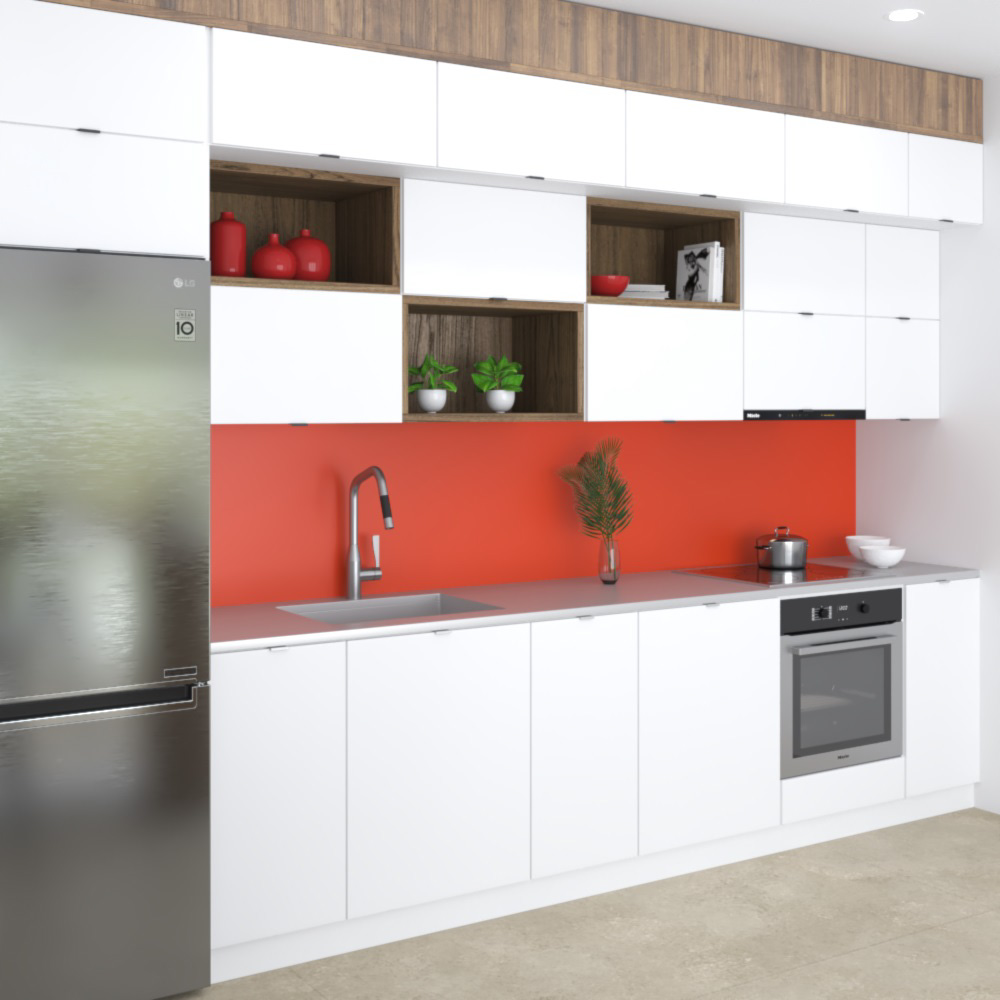 White Loft Contemporary Kitchen Design Medium 3Dモデル