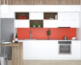 White Loft Contemporary Kitchen Design Medium 3D模型