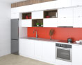 White Loft Contemporary Kitchen Design Medium Modello 3D