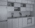 White Loft Contemporary Kitchen Design Medium 3D-Modell