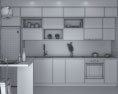 White Loft Contemporary Kitchen Design Medium 3D модель