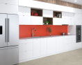 White Loft Contemporary Kitchen Design Big Modèle 3d
