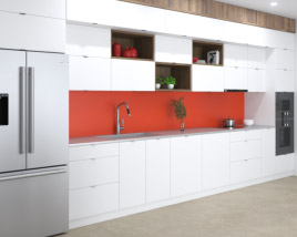 White Loft Contemporary Kitchen Design Big 3D 모델 