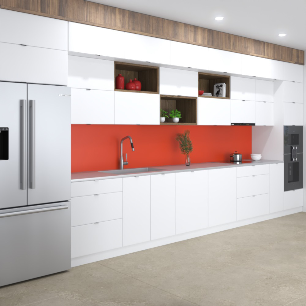 White Loft Contemporary Kitchen Design Big Modèle 3D