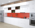 White Loft Contemporary Kitchen Design Big Modelo 3D