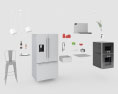 White Loft Contemporary Kitchen Design Big 3D模型