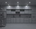 White Loft Contemporary Kitchen Design Big Modelo 3d