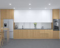 Light Wood Contemporary Kitchen Design Big Modello 3D