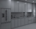 Light Wood Contemporary Kitchen Design Big 3D 모델 