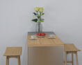 Light Wood Contemporary Kitchen Design Big Modello 3D