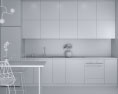 Graphite Loft Contemporary Kitchen Design Medium 3D 모델 