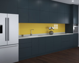 Graphite Loft Contemporary Kitchen Design Big 3D-Modell