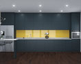 Graphite Loft Contemporary Kitchen Design Big 3D модель