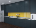 Graphite Loft Contemporary Kitchen Design Big 3D 모델 
