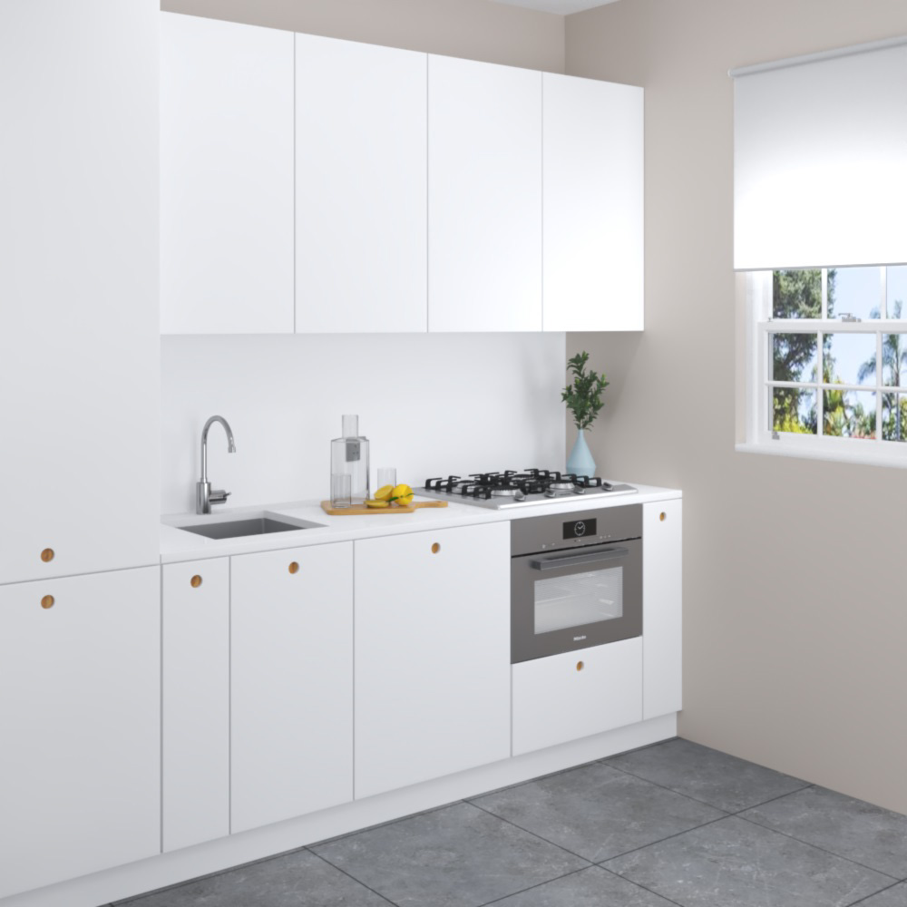 Modern White Kitchen Design Small 3D 모델 