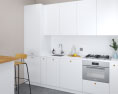 Modern White Kitchen Design Small Modelo 3d
