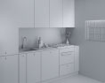 Modern White Kitchen Design Small 3D模型