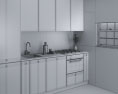 Modern White Kitchen Design Small 3d model