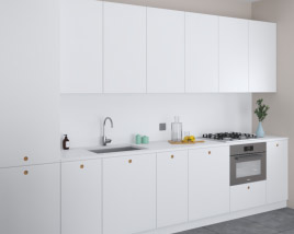 Modern White Kitchen Design Medium 3D модель