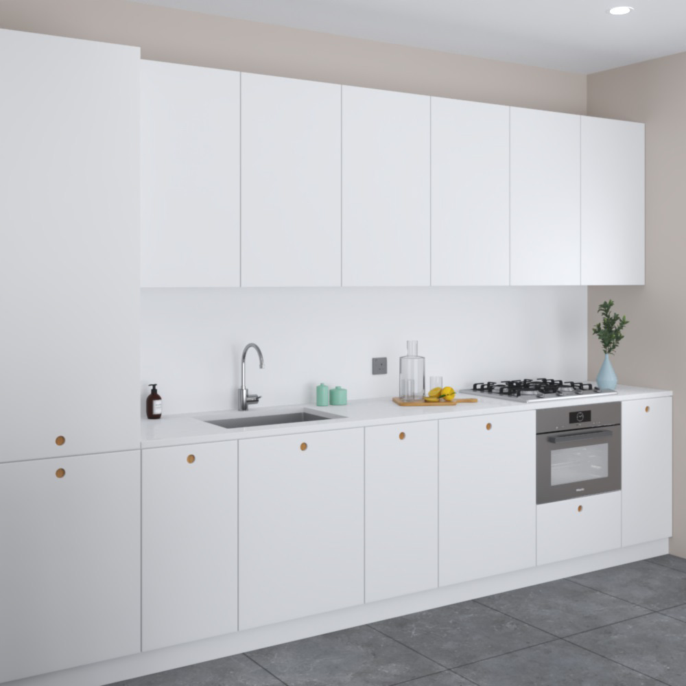 Modern White Kitchen Design Medium Modelo 3d