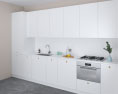 Modern White Kitchen Design Medium Modello 3D