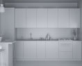 Modern White Kitchen Design Medium 3D 모델 